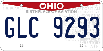 OH license plate GLC9293