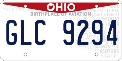 OH license plate GLC9294