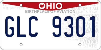 OH license plate GLC9301