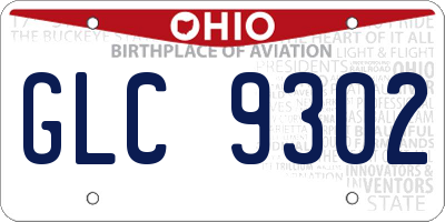 OH license plate GLC9302