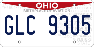 OH license plate GLC9305