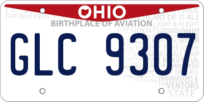 OH license plate GLC9307