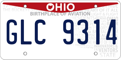 OH license plate GLC9314