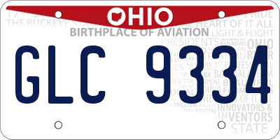OH license plate GLC9334