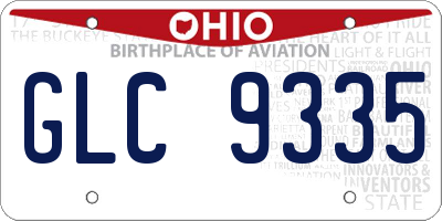 OH license plate GLC9335