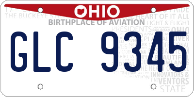 OH license plate GLC9345