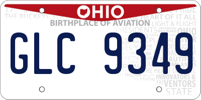 OH license plate GLC9349