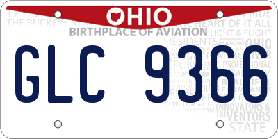 OH license plate GLC9366