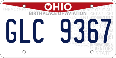 OH license plate GLC9367