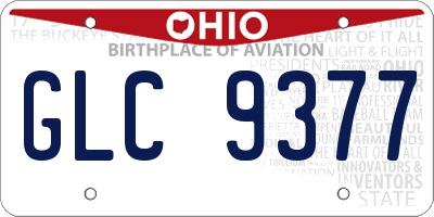OH license plate GLC9377