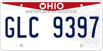 OH license plate GLC9397