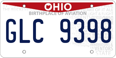 OH license plate GLC9398