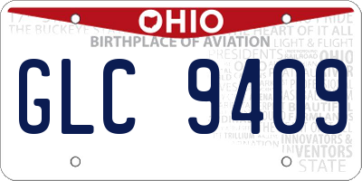 OH license plate GLC9409
