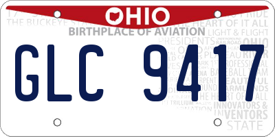 OH license plate GLC9417