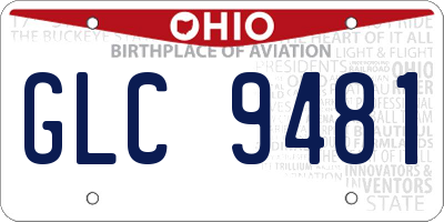 OH license plate GLC9481
