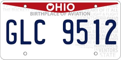 OH license plate GLC9512