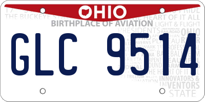 OH license plate GLC9514