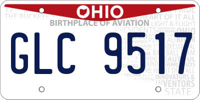 OH license plate GLC9517