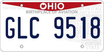 OH license plate GLC9518