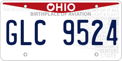 OH license plate GLC9524