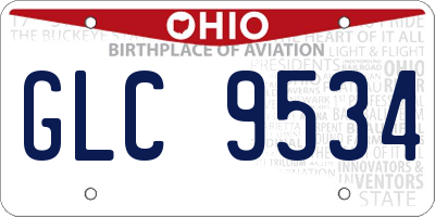 OH license plate GLC9534