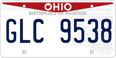 OH license plate GLC9538