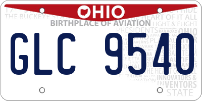 OH license plate GLC9540
