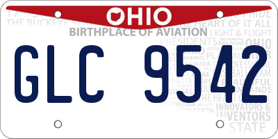 OH license plate GLC9542