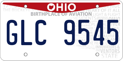 OH license plate GLC9545