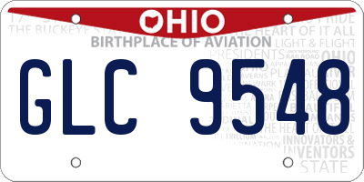OH license plate GLC9548
