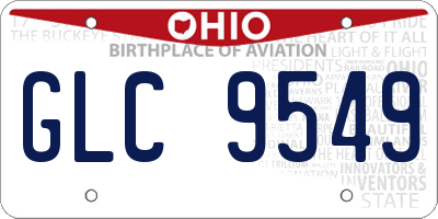 OH license plate GLC9549