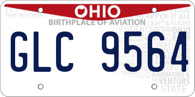 OH license plate GLC9564