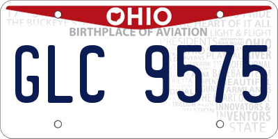 OH license plate GLC9575