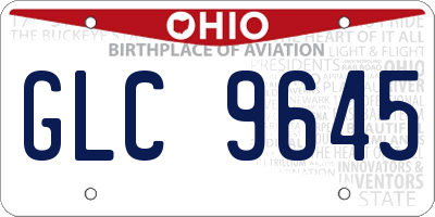 OH license plate GLC9645
