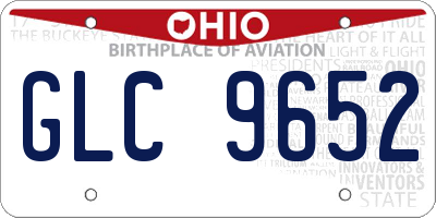 OH license plate GLC9652