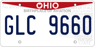OH license plate GLC9660
