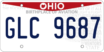 OH license plate GLC9687