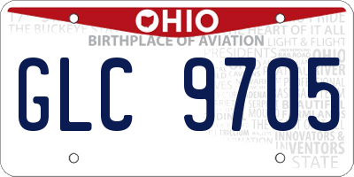 OH license plate GLC9705
