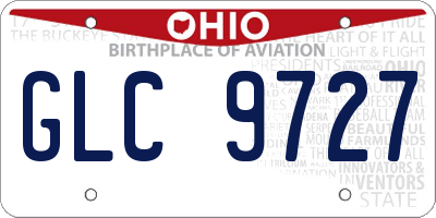OH license plate GLC9727