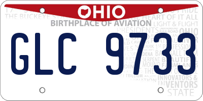 OH license plate GLC9733