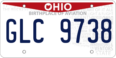 OH license plate GLC9738