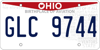 OH license plate GLC9744