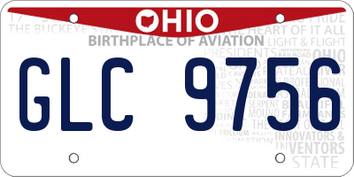 OH license plate GLC9756