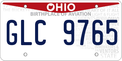 OH license plate GLC9765