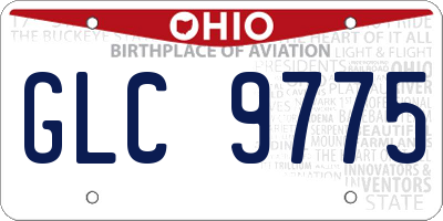 OH license plate GLC9775