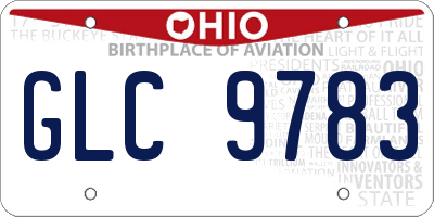 OH license plate GLC9783