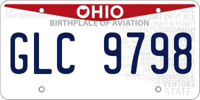 OH license plate GLC9798