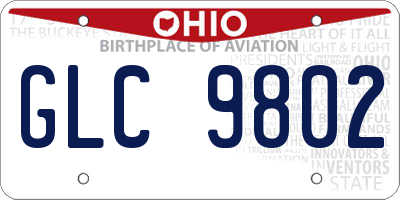 OH license plate GLC9802