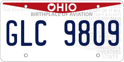 OH license plate GLC9809