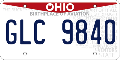 OH license plate GLC9840